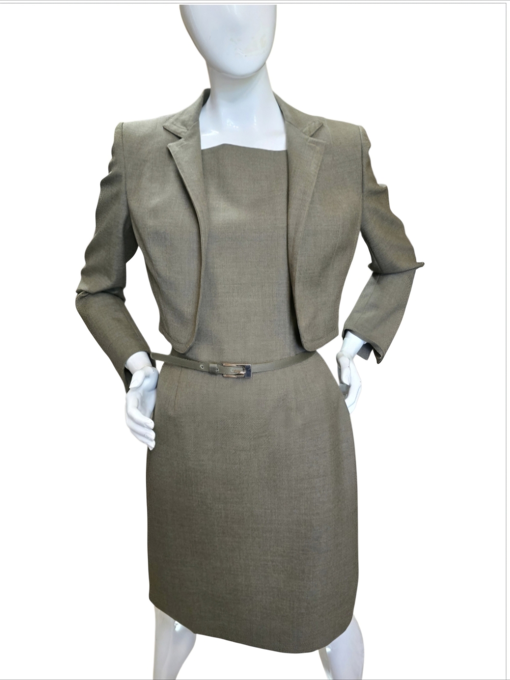 LNWOT Anne Klein Classic Two-Piece Dress Suit in Brown/Olive Green Sz 6